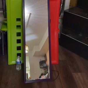 Mirror-The Door Classic Wood Full Length Mirror, Very Dark purple